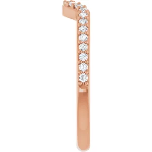 14K Rose 1/5 CTW Natural Diamond Matching Band - Image 4